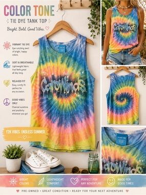 Color Tone Tie-Dye Tank Top - Multicolor